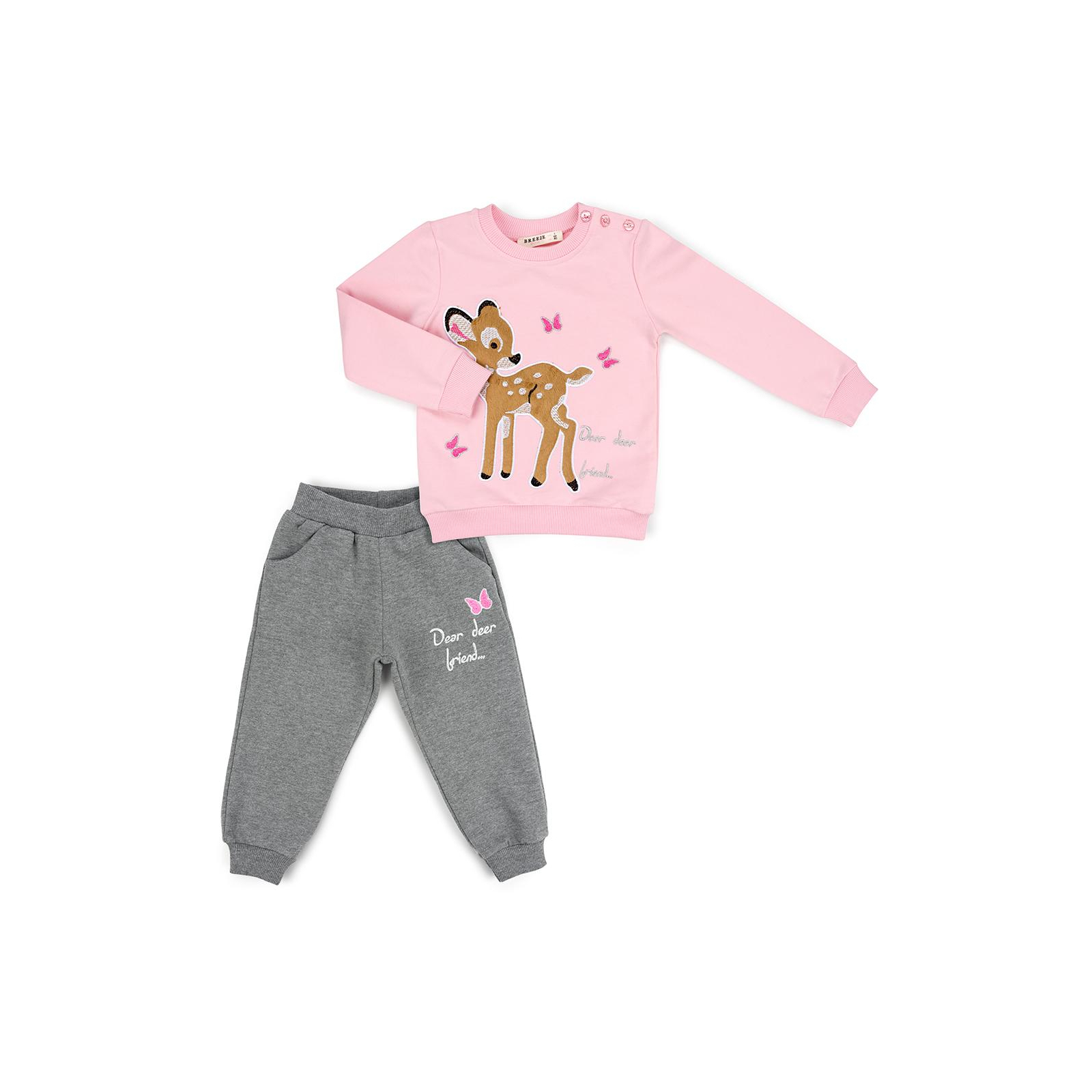 Набір дитячого одягу Breeze с олененком (11449-92G-pink)