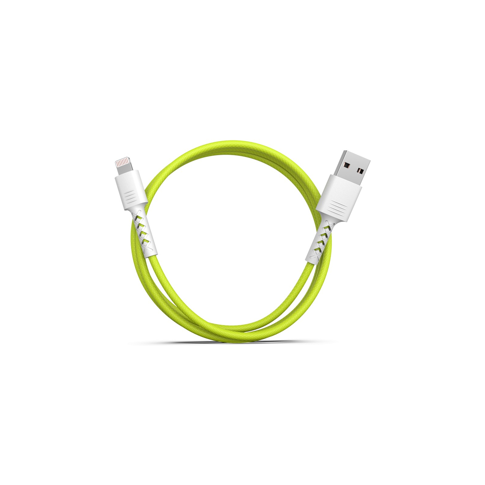 Дата кабель USB 2.0 AM to Lightning 1.0m Soft white/lime Pixus (4897058531183) изображение 4