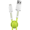 Дата кабель USB 2.0 AM to Lightning 1.0m Soft white/lime Pixus (4897058531183)