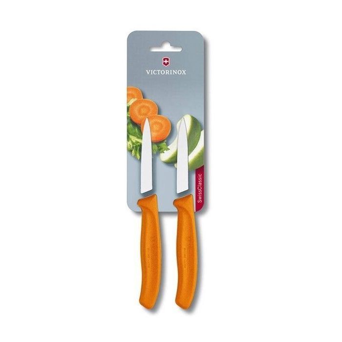 Набор ножей Victorinox SwissClassic, 8см, 2шт. в блистере, оранжевые (6.7606.L119B)