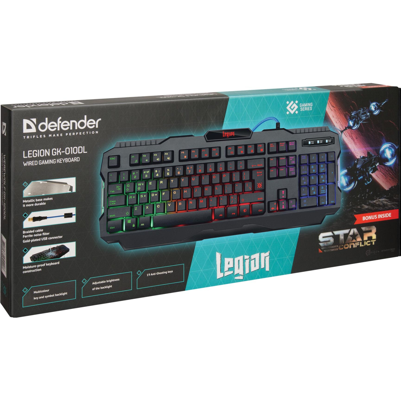 Клавиатура Defender Legion GK-010DL RU RGB (45010) изображение 2