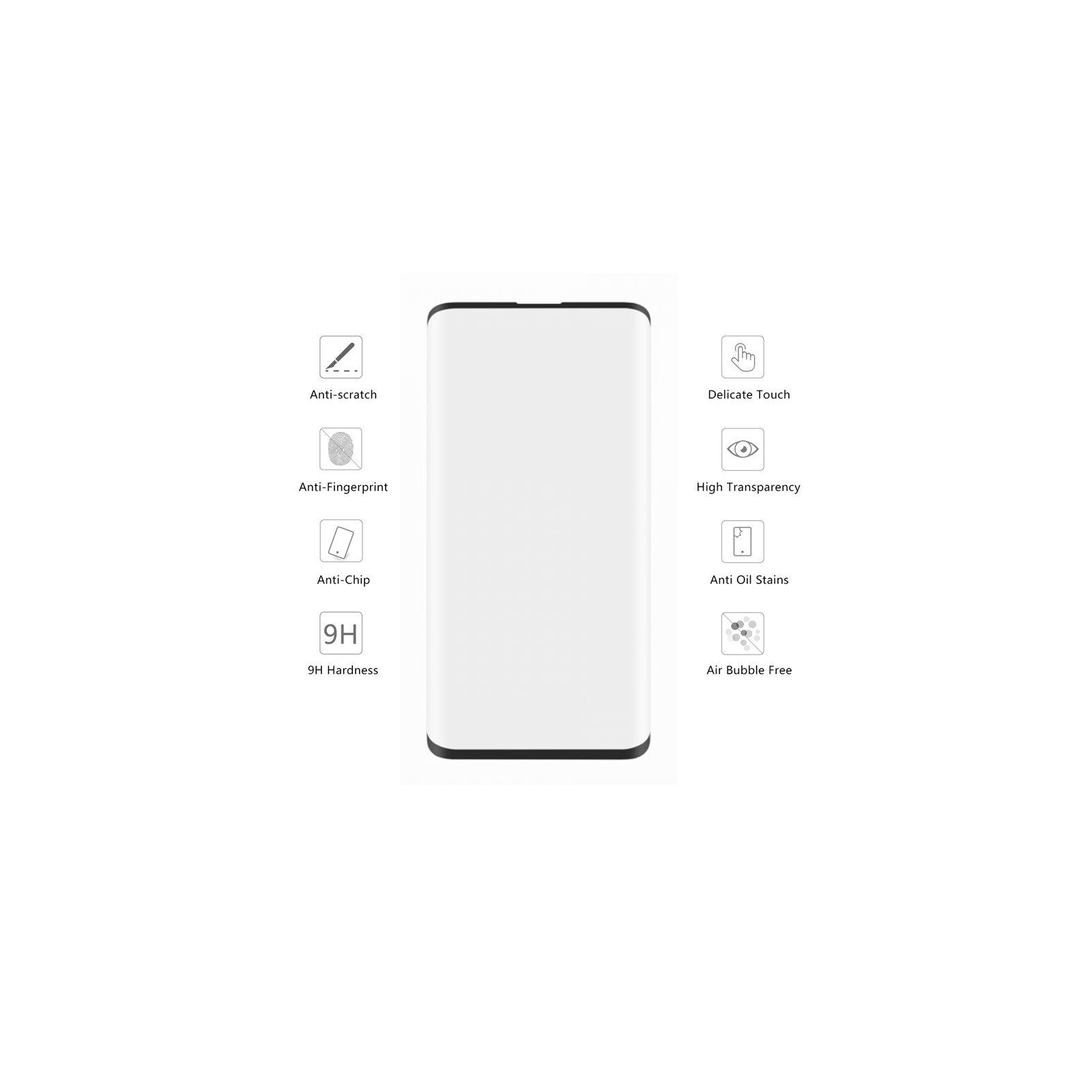 Скло захисне Drobak Galaxy Note 10 Black 3D Full Cover, Edge Glue (441616) зображення 3