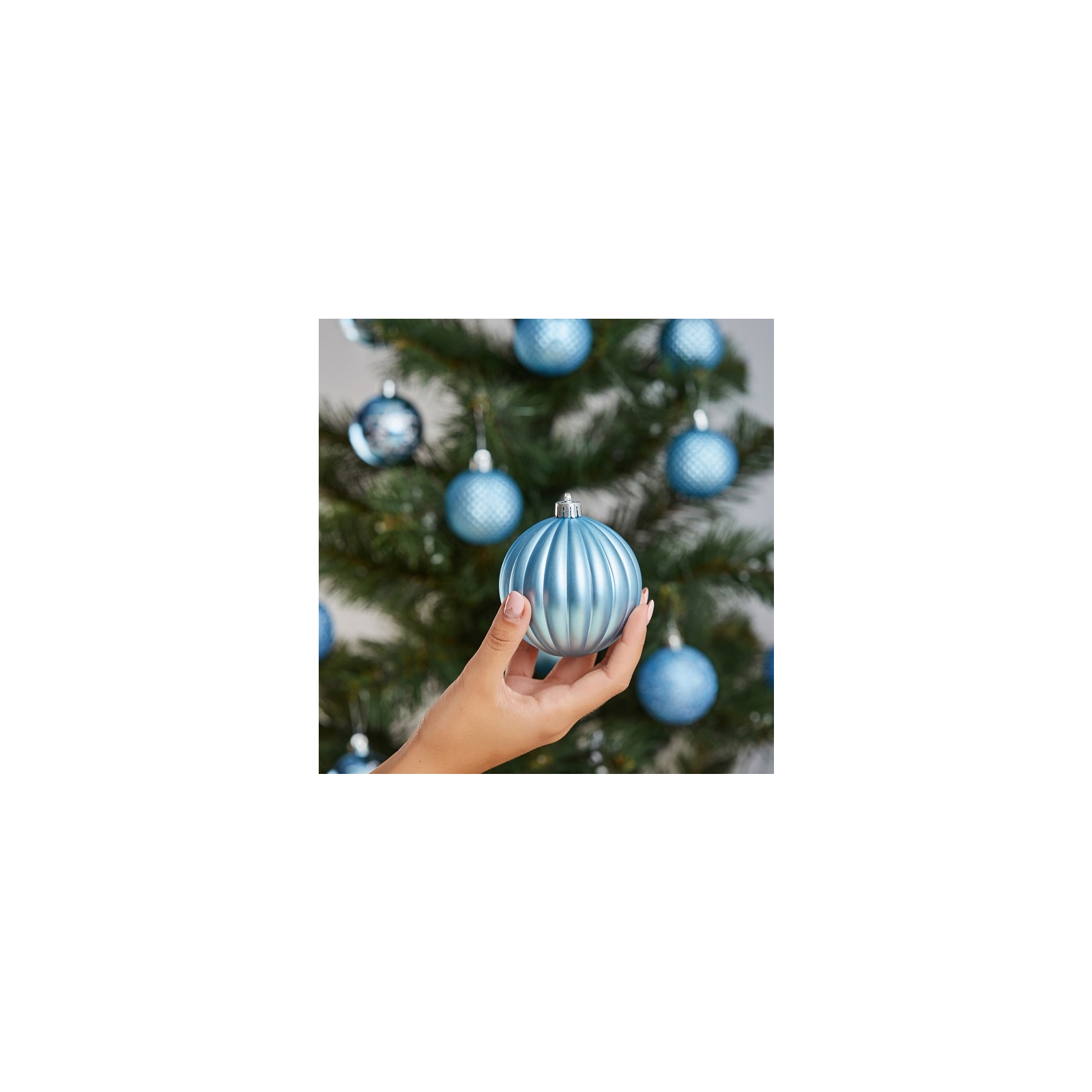 Елочная игрушка ColorWay Merry Christmas mix 16 шт (8 см) LIGHT BLUE (CW-MCB816LB) изображение 4