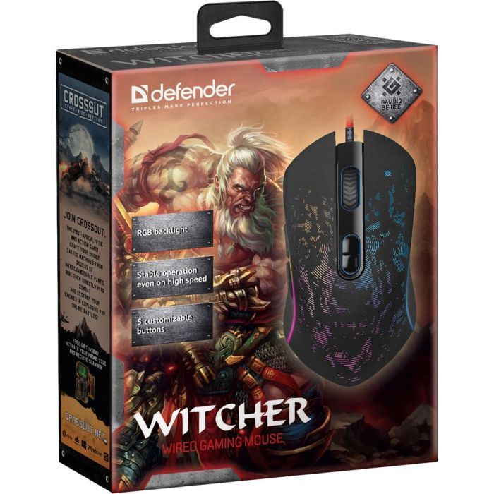 Мышка Defender Witcher GM-990 RGB Black (52990) изображение 4