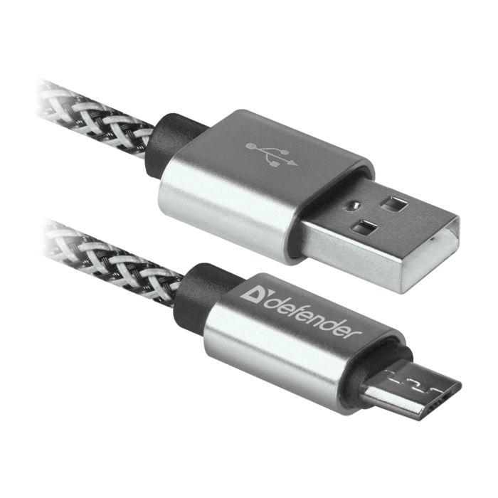 Дата кабель USB 2.0 AM to Micro 5P 1.0m USB08-03T PRO white Defender (87803)