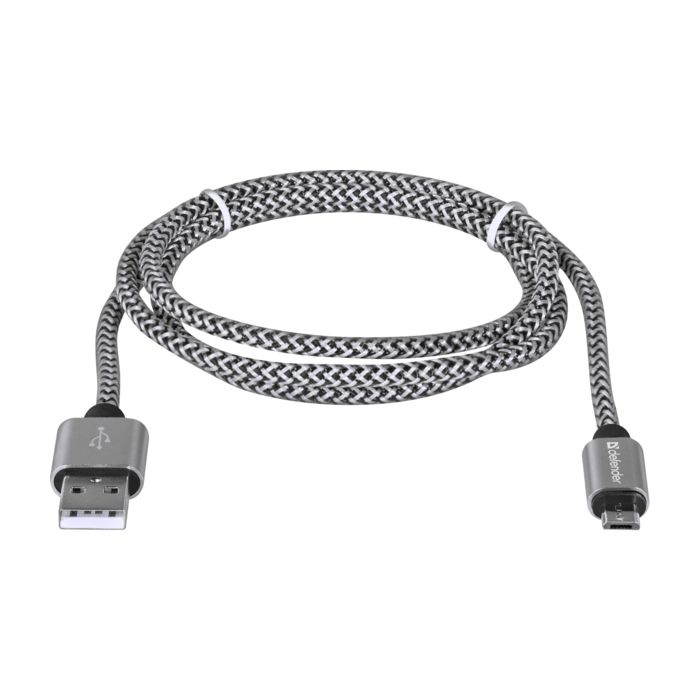 Дата кабель USB 2.0 AM to Micro 5P 1.0m USB08-03T PRO white Defender (87803) изображение 2