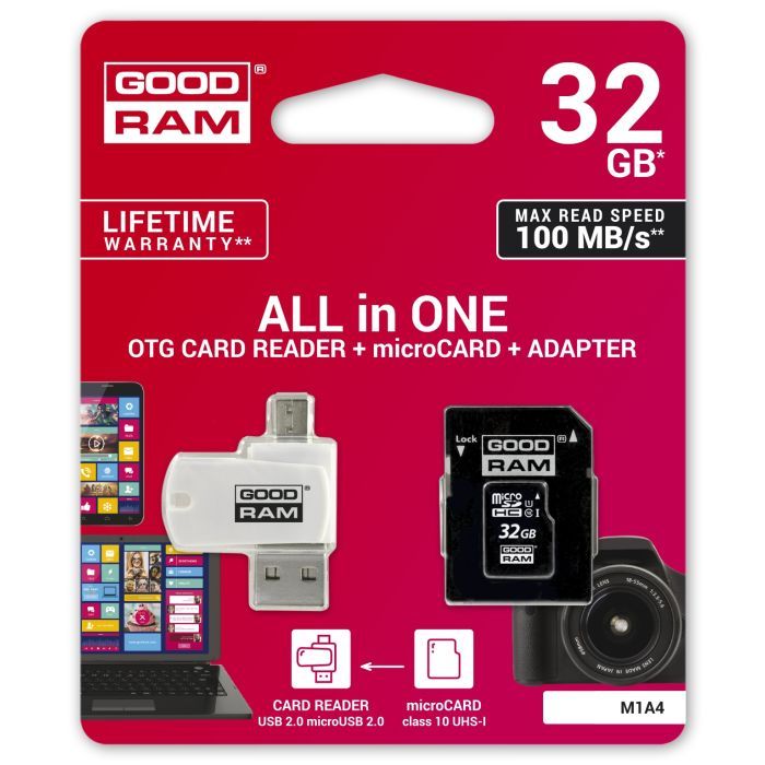 Карта памяти Goodram 32GB microSDHC class 10 UHS-I (M1A4-0320R12) изображение 2