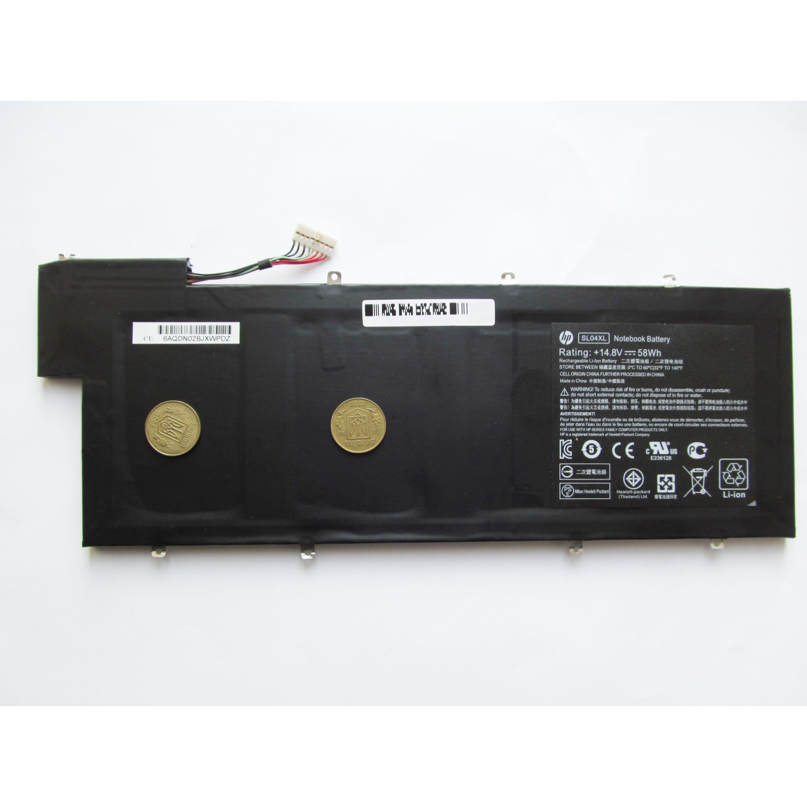 Акумулятор до ноутбука HP Envy 14-3000 SL04XL, 58Wh (3900mAh), 8cell, 14.8V, Li-ion (A47463) зображення 2