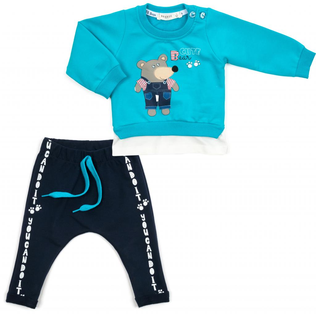 Набор детской одежды Breeze с мишкой (14675-68B-blue)