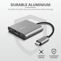 Концентратор Trust Dalyx 3-in-1 Multiport USB-C Adapter ALUMINIUM (23772_TRUST) изображение 9
