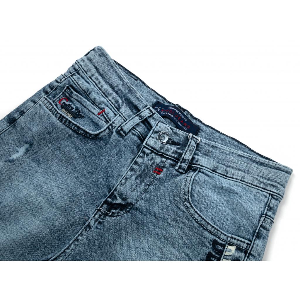 Шорты A-Yugi джинсовые с потертостями (5261-176B-blue) изображение 3