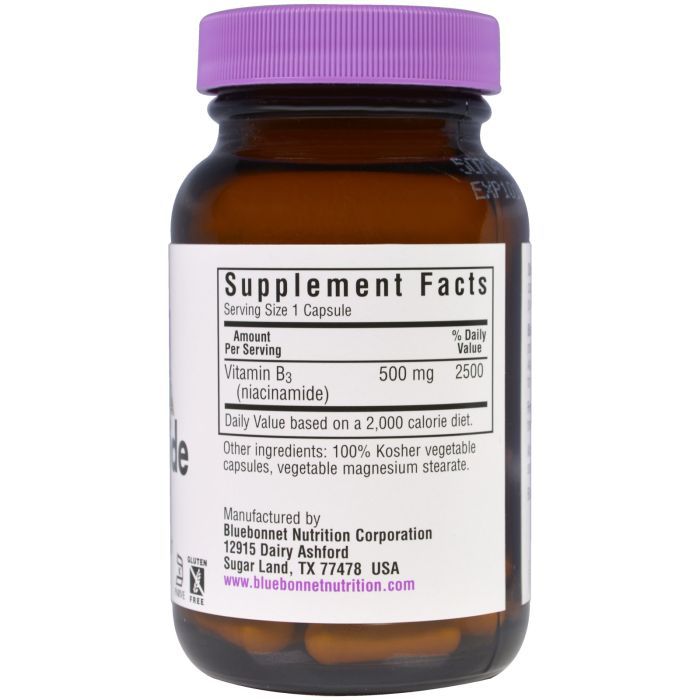 Витамин Bluebonnet Nutrition Ниацинамид (B3) 500мг, 60 гелевых капсул (BLB0466) изображение 2