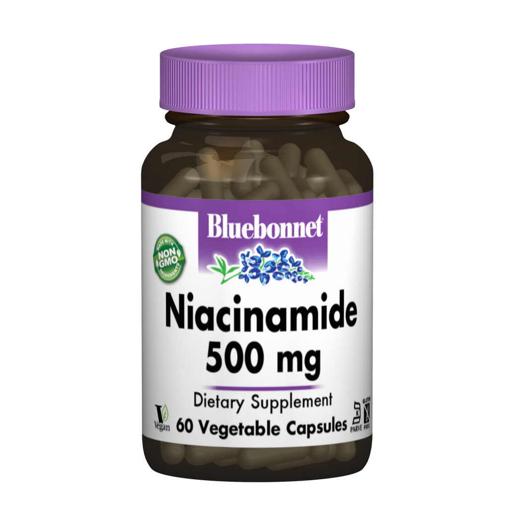 Витамин Bluebonnet Nutrition Ниацинамид (B3) 500мг, 60 гелевых капсул (BLB0466)
