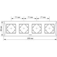 Рамка Videx BINERA срібний шовк 4 поста (VF-BNFR4H-SS) зображення 2