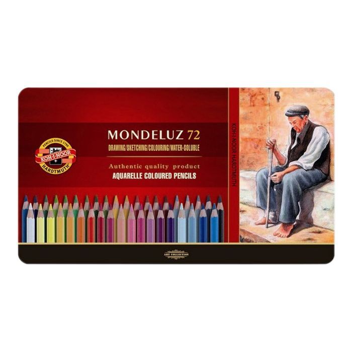 Карандаши цветные Koh-i-Noor Mondeluz акварел. мет. пенал 72 цветов (372707)