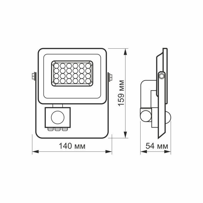 Прожектор Videx LED  10W 5000K с датчиком движения (VL-F2e105W-S) изображение 6
