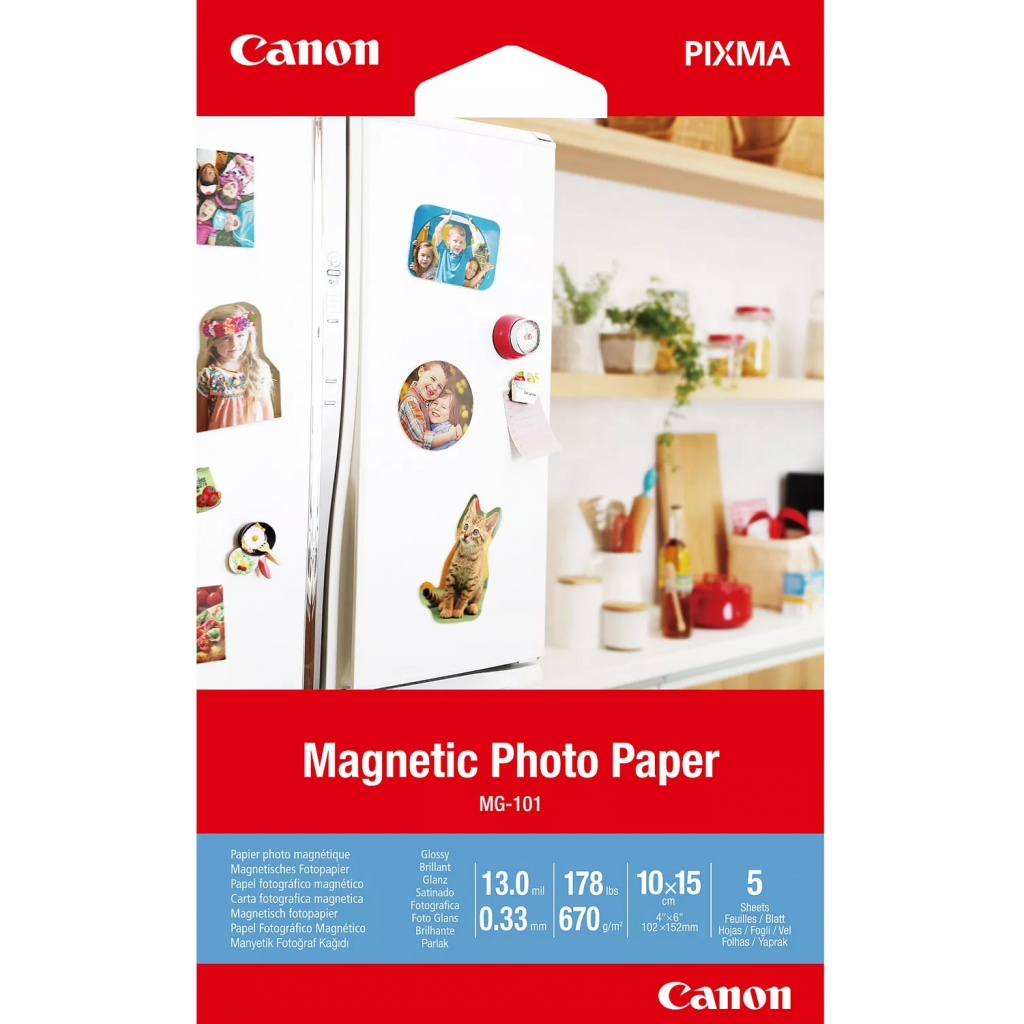Фотобумага Canon 10x15 Magnetic Photo Paper 4x6" MG-101, 5sh (3634C002)