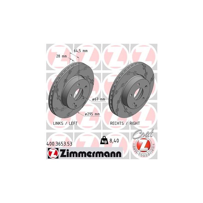 Тормозной диск ZIMMERMANN 400.3653.53