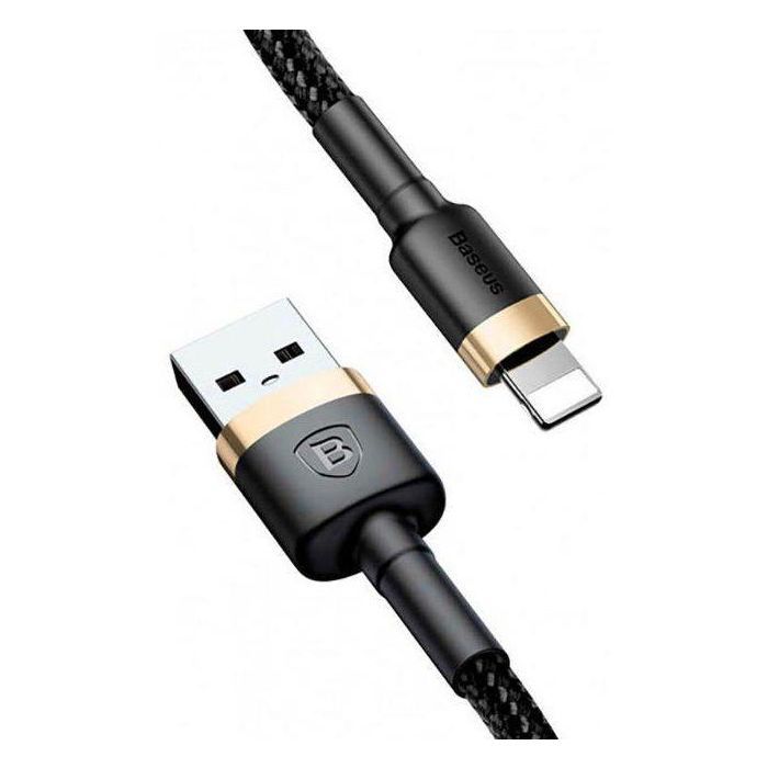 Дата кабель USB 2.0 AM to Lightning 2.0m 1.5A gold-black Baseus (CALKLF-CV1)