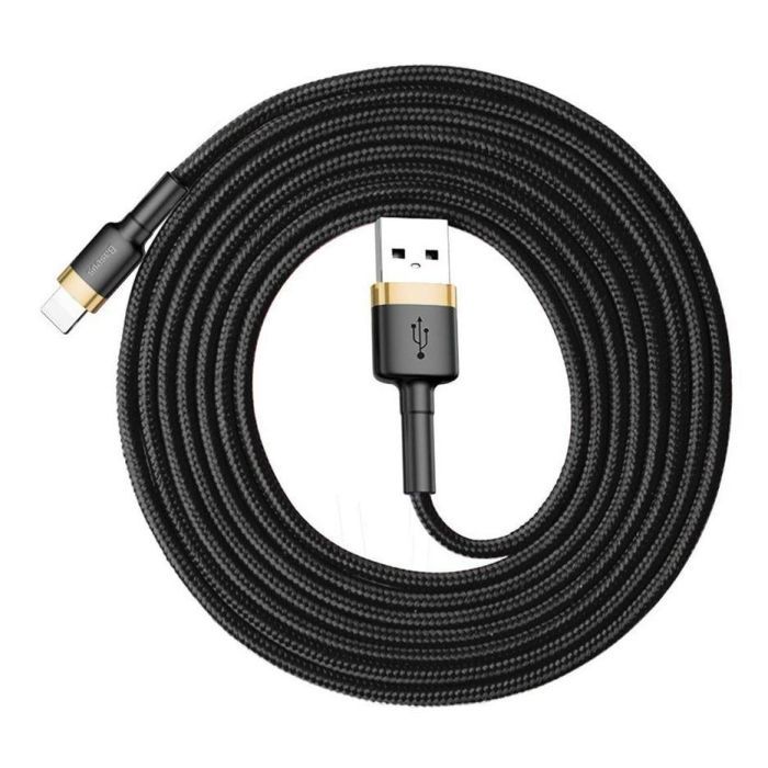 Дата кабель USB 2.0 AM to Lightning 2.0m 1.5A gold-black Baseus (CALKLF-CV1) изображение 3