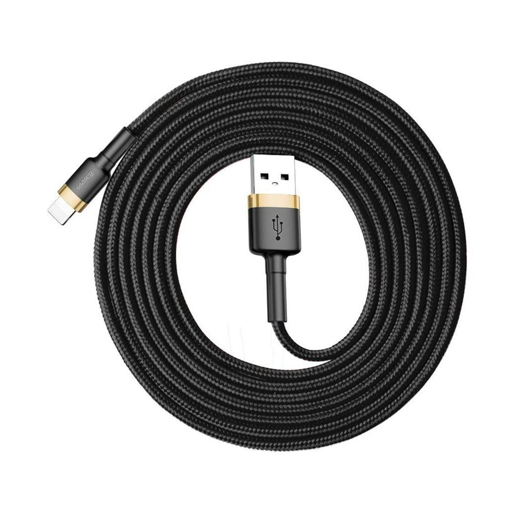 Дата кабель USB 2.0 AM to Lightning 2.0m 1.5A gold-black Baseus (CALKLF-CV1) зображення 3