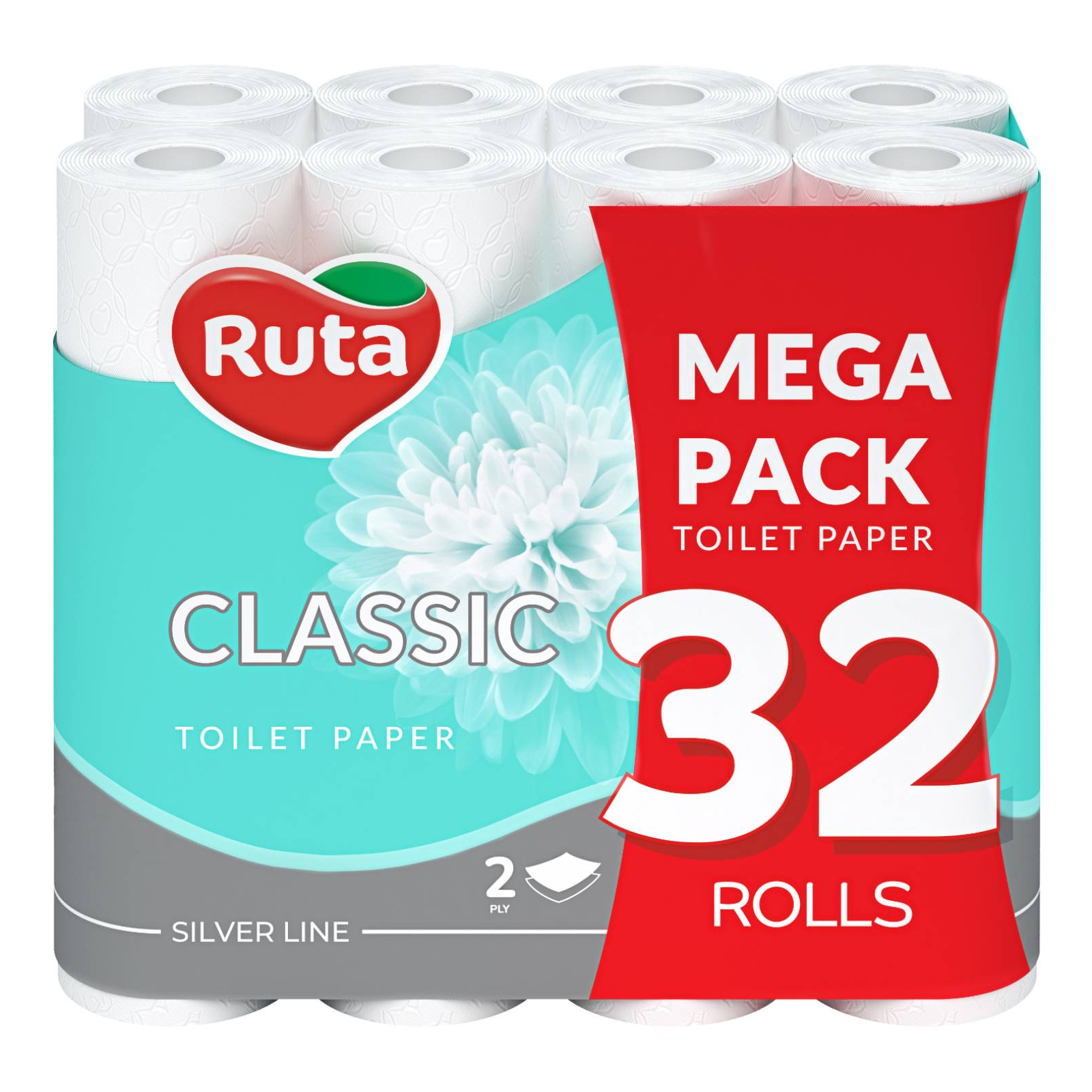 Туалетная бумага Ruta Classic 2 слоя Белая 32 рулона (4820202892670)