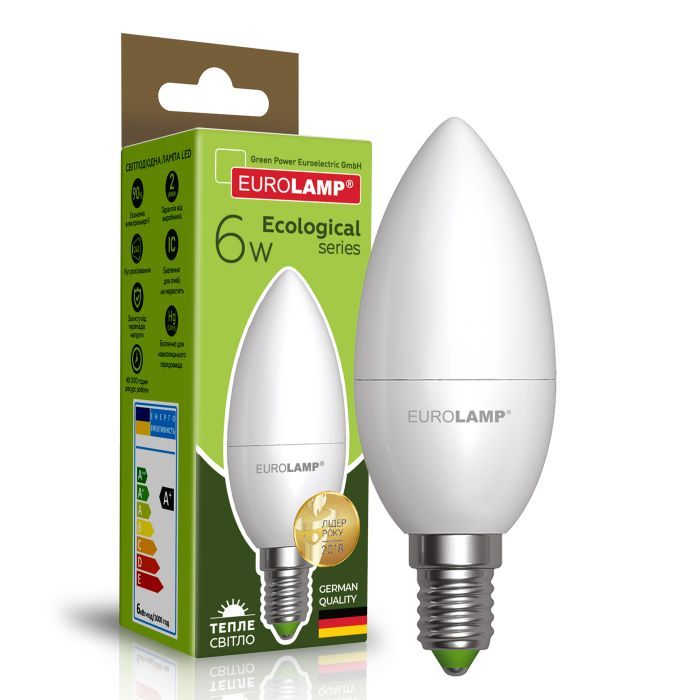 Лампочка Eurolamp LED CL 6W E14 3000K 220V (LED-CL-06143(P)) изображение 2