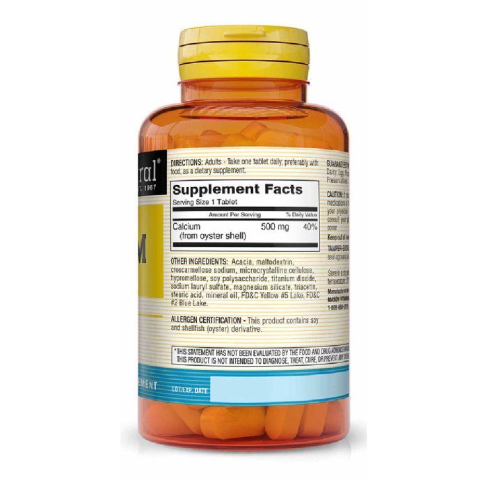 Мінерали Mason Natural Кальцій з мушлі устриці 500 мг, Calcium 500 mg Oyster Shell, (MAV09151) зображення 2