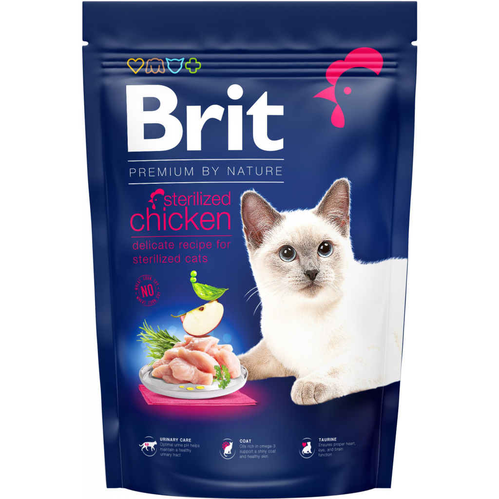 Сухой корм для кошек Brit Premium by Nature Cat Sterilised 1.5 кг (8595602553150)