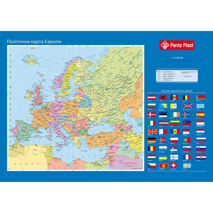 Подкладка настольная Panta Plast Карта Европы (0318-0037-99)
