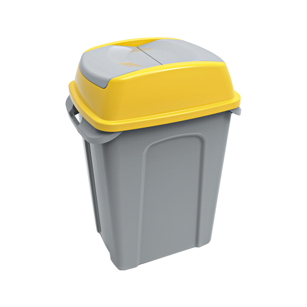 Контейнер для мусора Planet Household Hippo серый с желтым 25 л (6826)