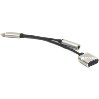 Photos - Cable (video, audio, USB) Power Plant Перехідник Lightning 2in1, Audio 3.5mm to Lightning PowerPlant  (CA910410)