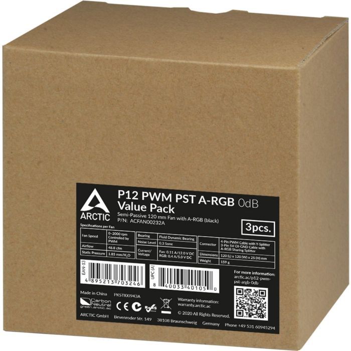 Кулер для корпуса Arctic P12 PWM PST A-RGB (ACFAN00232A) изображение 3