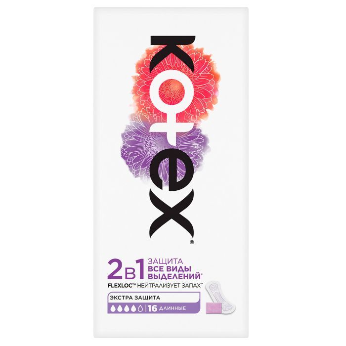 Ежедневные прокладки Kotex 2 in 1 Extra Protect 16 шт. (5029053549200) изображение 4