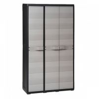 Шкаф хозяйственный Toomax ELEGANCE S 3 двери S 97x38x171cm черный с тепло серым (5668)