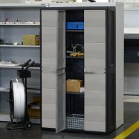 Шкаф хозяйственный Toomax ELEGANCE S 3 двери S 97x38x171cm черный с тепло серым (5668) изображение 3