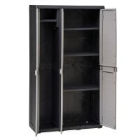 Шкаф хозяйственный Toomax ELEGANCE S 3 двери S 97x38x171cm черный с тепло серым (5668) изображение 4