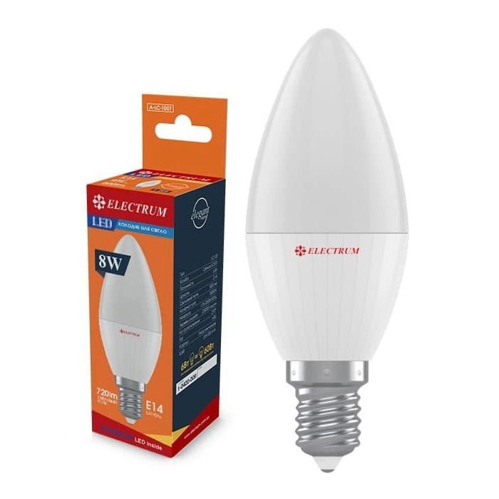 Лампочка Electrum С37 8W PA LC-32 E14 4000K PERFECT (A-LC-1429) изображение 2
