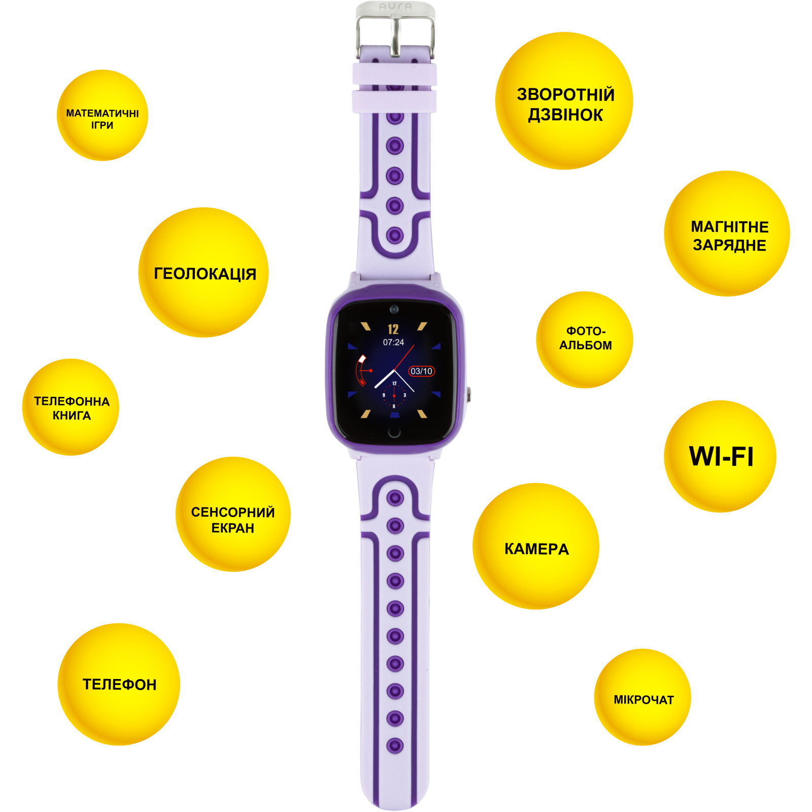 Смарт-часы AURA A2 WIFI Purple (KWAA2WFPE) изображение 3