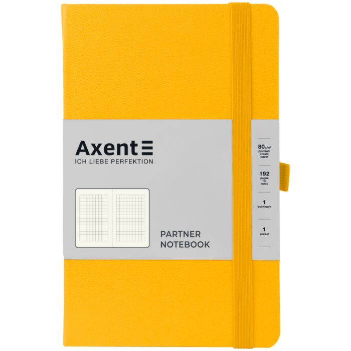 Книга записная Axent Partner, 125x195 мм, 96 листов, клетка, желтая (8201-08-A)
