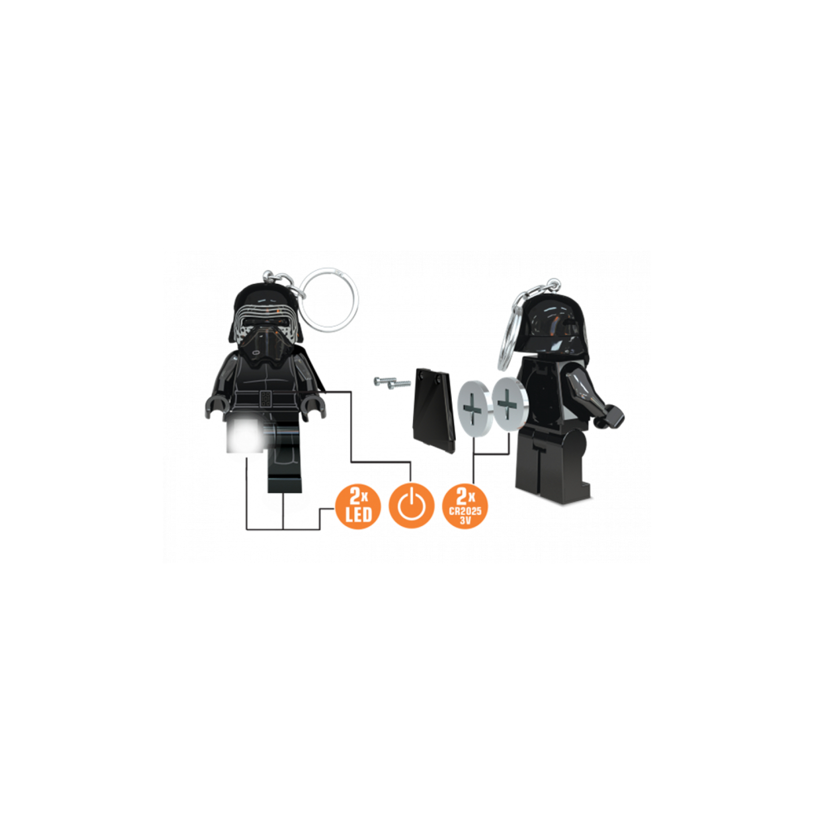 Брелок LEGO фонарик Звездные войны Кайло Рен (LGL-KE93) изображение 3