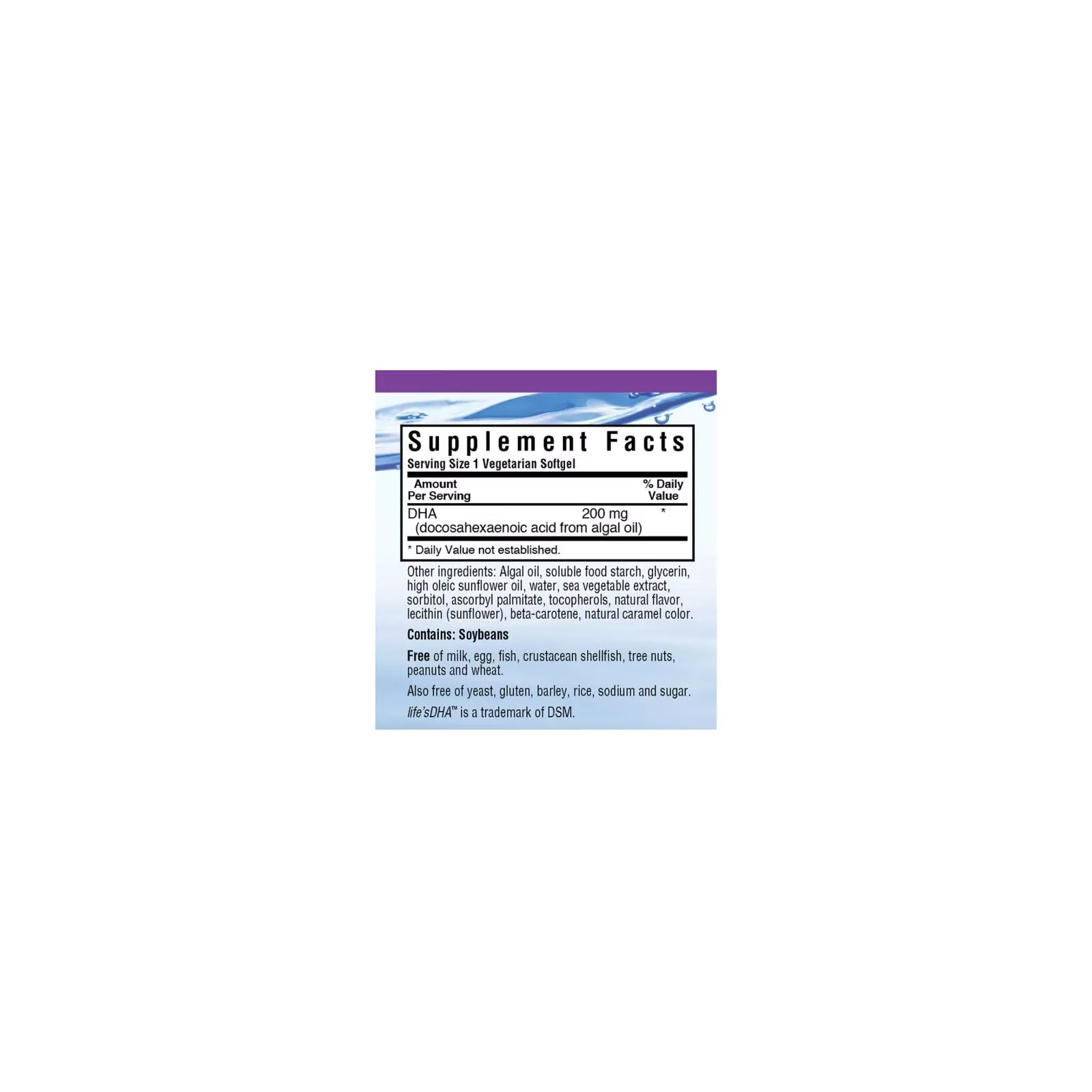 Жирні кислоти Bluebonnet Nutrition Вегетаріанська Омега-3 з Водорості, DHA 200 mg, 30 (BLB0908) зображення 2