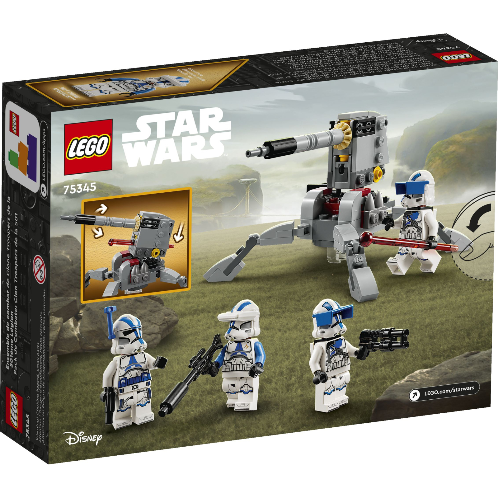 Конструктор LEGO Star Wars Бойовий загін бійців-клонів 501-го легіону 119 деталей (75345) зображення 5