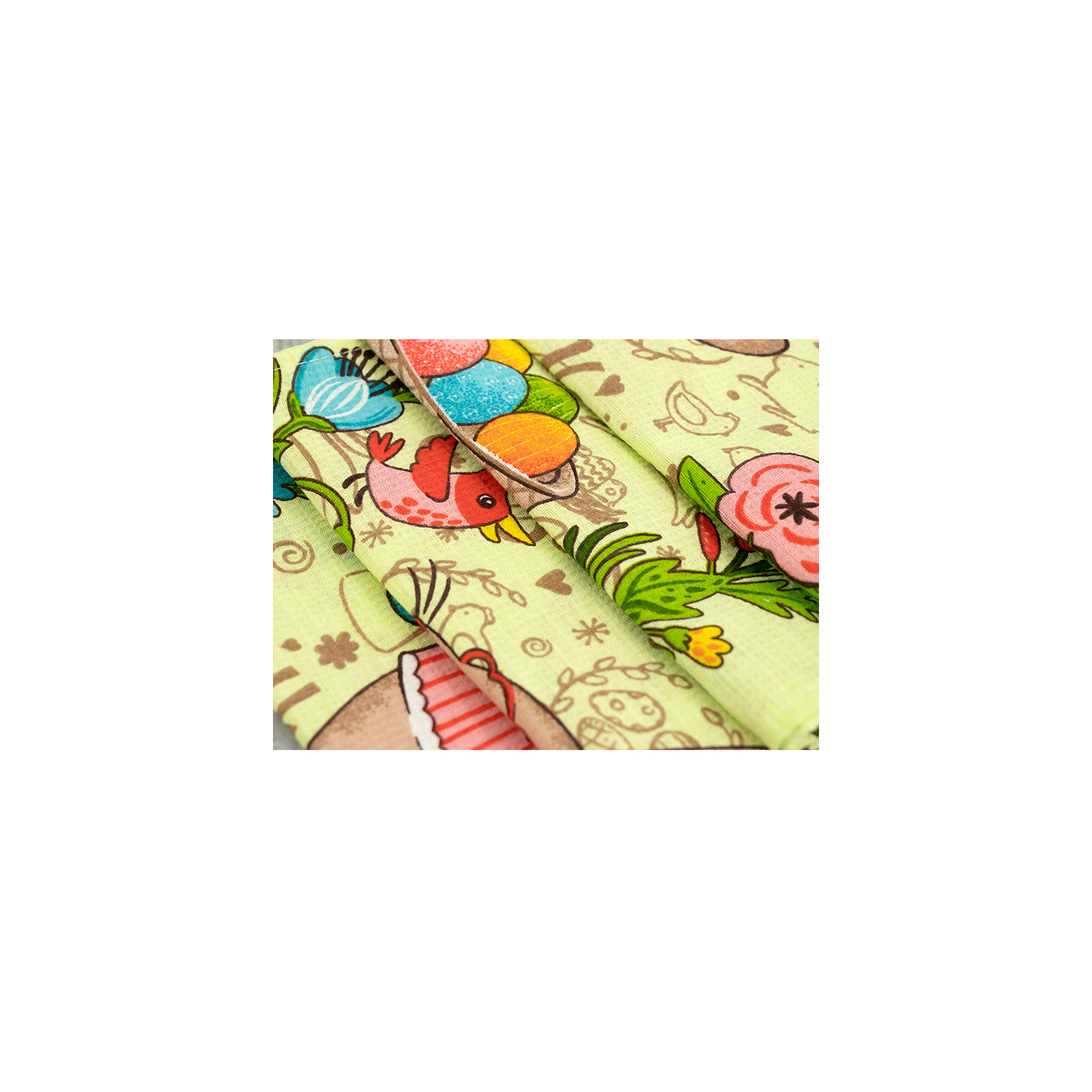 Полотенце Руно вафельное набивное Пасха салатовый 45х60 см (205.15_Великдень салатовий_3) изображение 5