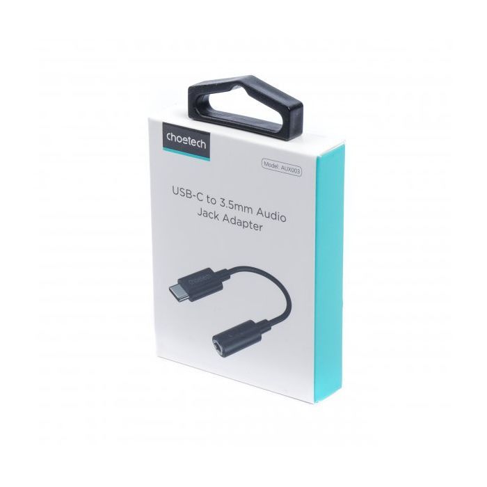 Переходник USB-C to 3.5mm F stereo-audio (CDLA) Choetech (AUX003-BK) изображение 10