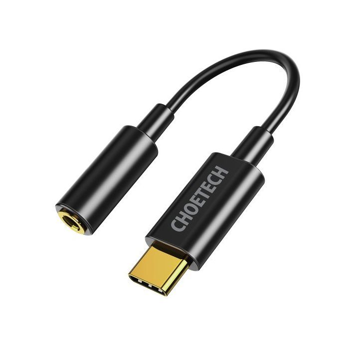 Переходник USB-C to 3.5mm F stereo-audio (CDLA) Choetech (AUX003-BK)