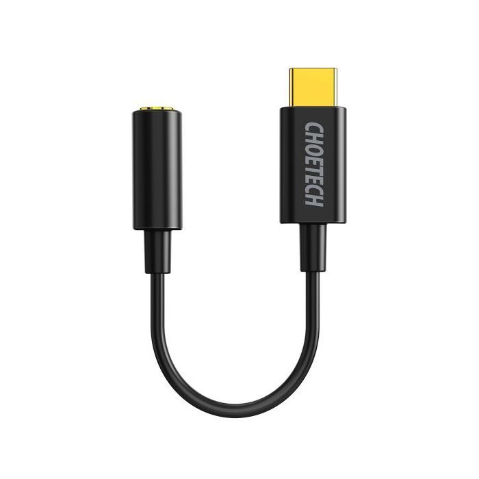 Переходник USB-C to 3.5mm F stereo-audio (CDLA) Choetech (AUX003-BK) изображение 2