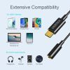 Переходник USB-C to 3.5mm F stereo-audio (CDLA) Choetech (AUX003-BK) изображение 5