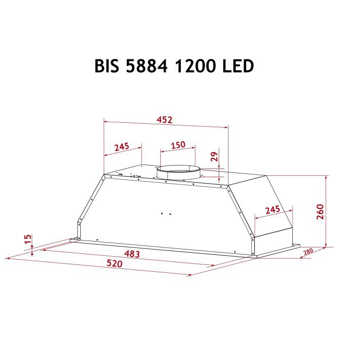 Витяжка кухонна Perfelli BIS 5884 WH 1200 LED зображення 10