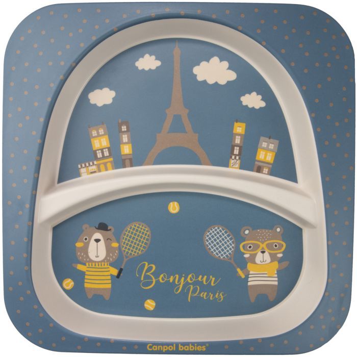 Набір дитячого посуду Canpol babies BONJOUR PARIS посуду 5 ел. синій (9/227_blu) зображення 3